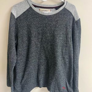 Tommy Bahama Mens Size Large Black Gray Long Sleeve Sweatshirt Pullover